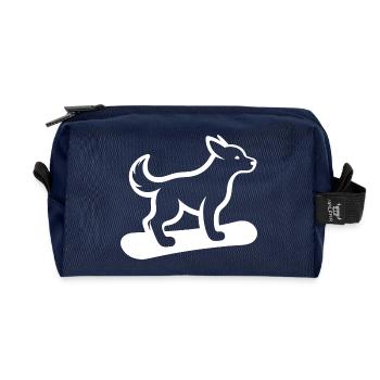 Hund Snowboard Snowboarder Minimalistisches Design - Recycelte Kulturtasche - Navy - Vorne