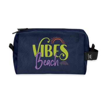 Strand-Vibes - Recycelte Kulturtasche - Navy - Vorne