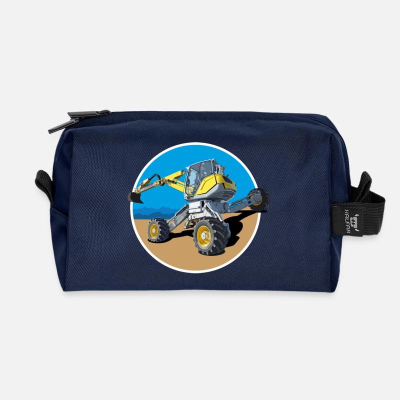 Er baggert dort wo andere Bagger niemals hinkommen - Recycelte Kulturtasche - Navy