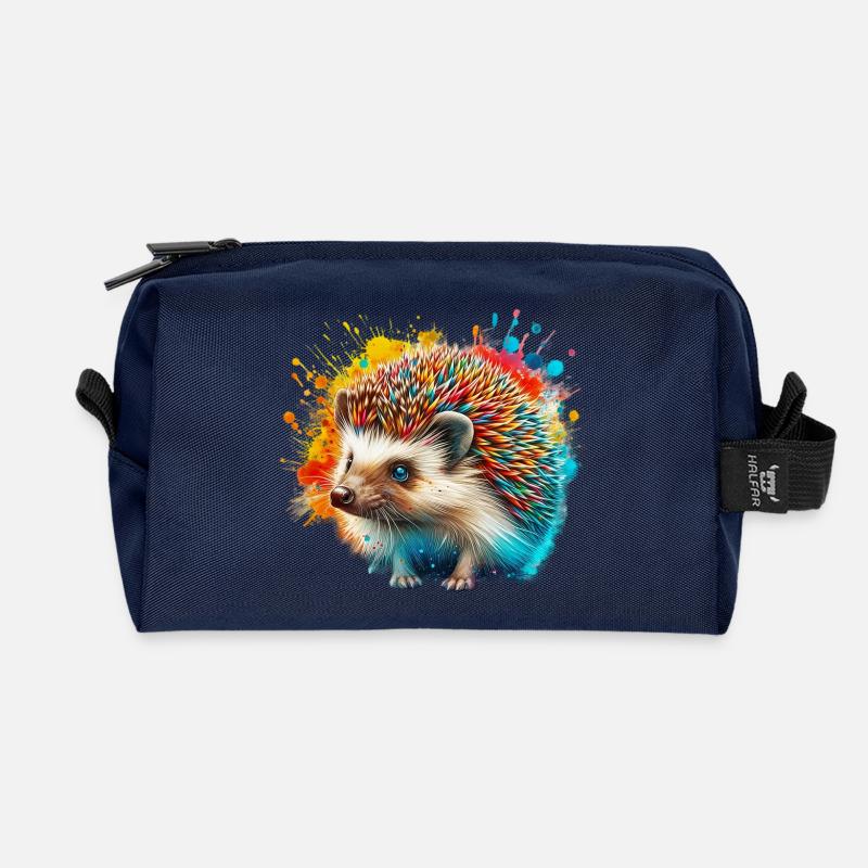 Igel - Recycelte Kulturtasche - Navy