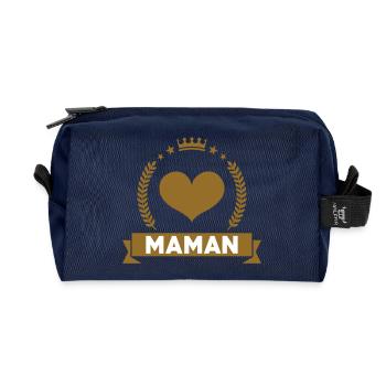 Maman d'Amour - Muttertag - Recycelte Kulturtasche - Navy - Vorne
