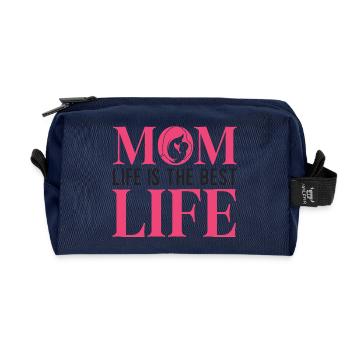 Das Leben der Mutter ist das beste Leben - Recycelte Kulturtasche - Navy - Vorne