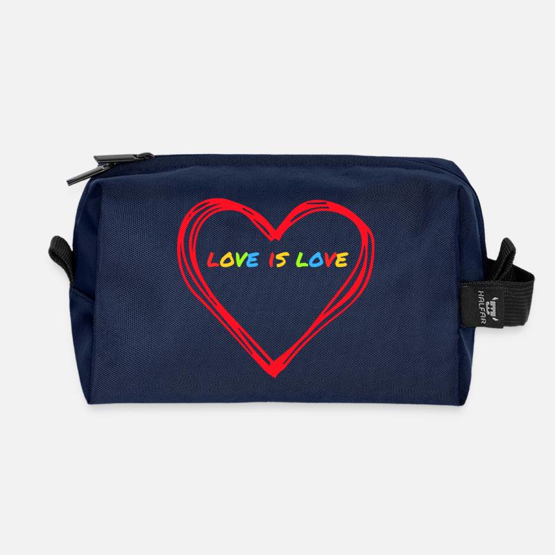 love is love - Recycelte Kulturtasche - Navy