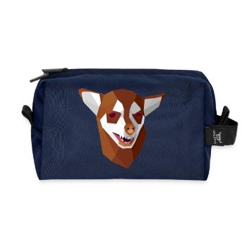 Geometrisch ängstlicher Chihuahua - Recycelte Kulturtasche - Navy - Vorne