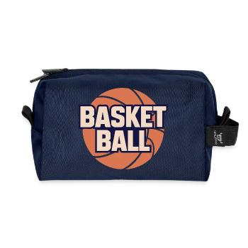 Dynamic basketball design - Recycled Toiletry Zip Bag - navy - Front