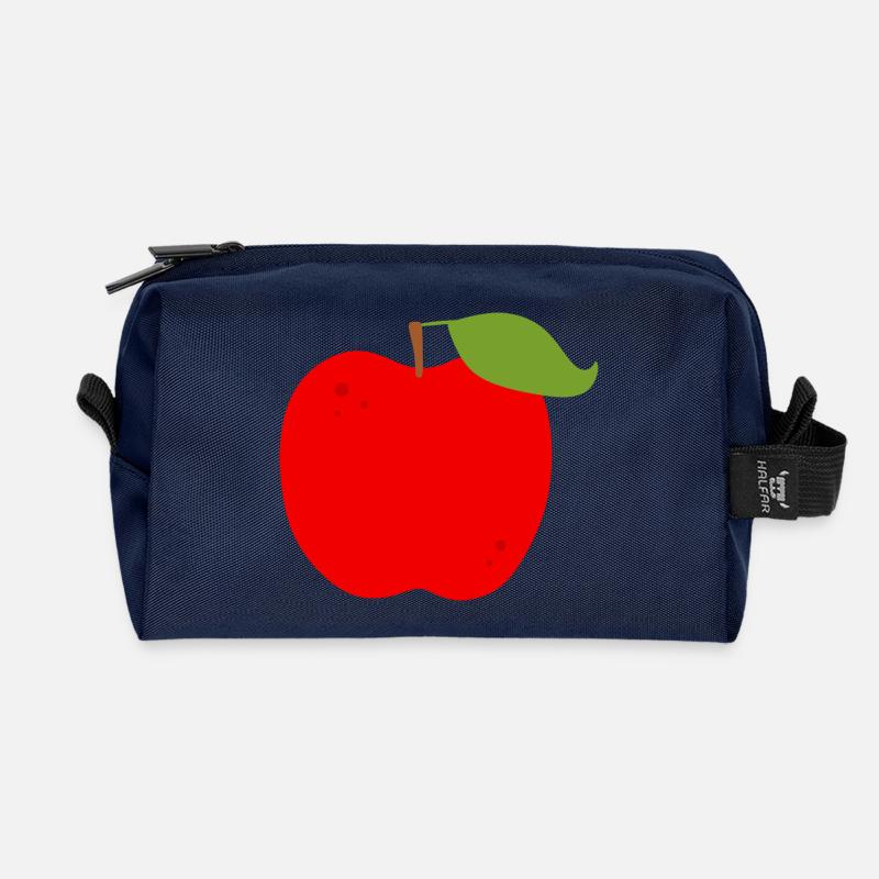 Lebendiger roter Apfel Illustration - Recycelte Kulturtasche - Navy