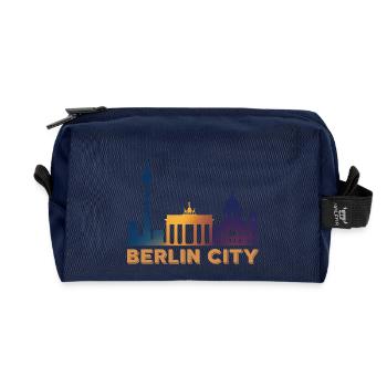Berlin Skyline Silhouette - Recycelte Kulturtasche - Navy - Vorne