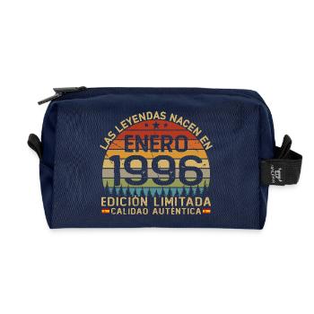 Born In January 1996 Vintage 30 Years Birthday - Recycled Toiletry Zip Bag - navy - Front