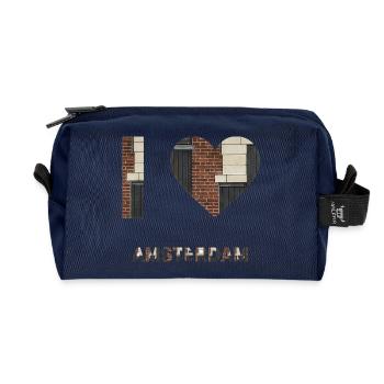 T-shirt emblème cœur en brique d’Amsterdam - Trousse de toilette en tissu recyclé - marine - Devant