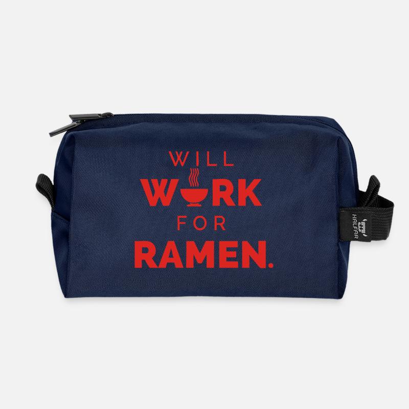 Will Work For Ramen – Lustiger Food Spruch - Recycelte Kulturtasche - Navy