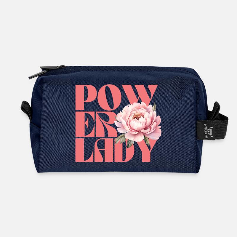Power lady - Recycled Toiletry Zip Bag - navy