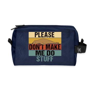 Bitte zwing mich nicht, Dinge zu machen, Seelöwen-Retro - Recycelte Kulturtasche - Navy - Vorne