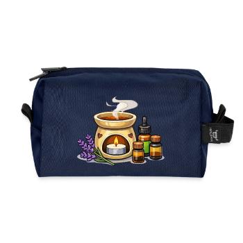 Ensemble de chauffe-bougie parfumé à la lavande - Trousse de toilette en tissu recyclé - marine - Devant
