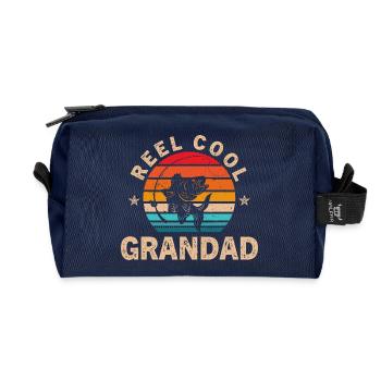 Retro Reel Grandpa - Recycled Toiletry Zip Bag - navy - Front