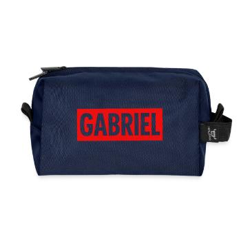 GABRIEL Name T-Shirt – Stilvolles und originelles Geschenk - Recycelte Kulturtasche - Navy - Vorne