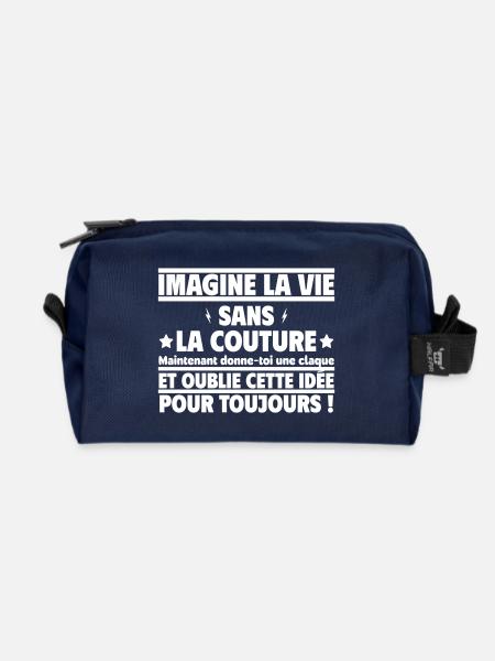 imagine la vie sans la couture - Trousse de toilette en tissu recyclé - marine