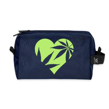 cannabis love - Recycled Toiletry Zip Bag - navy - Front