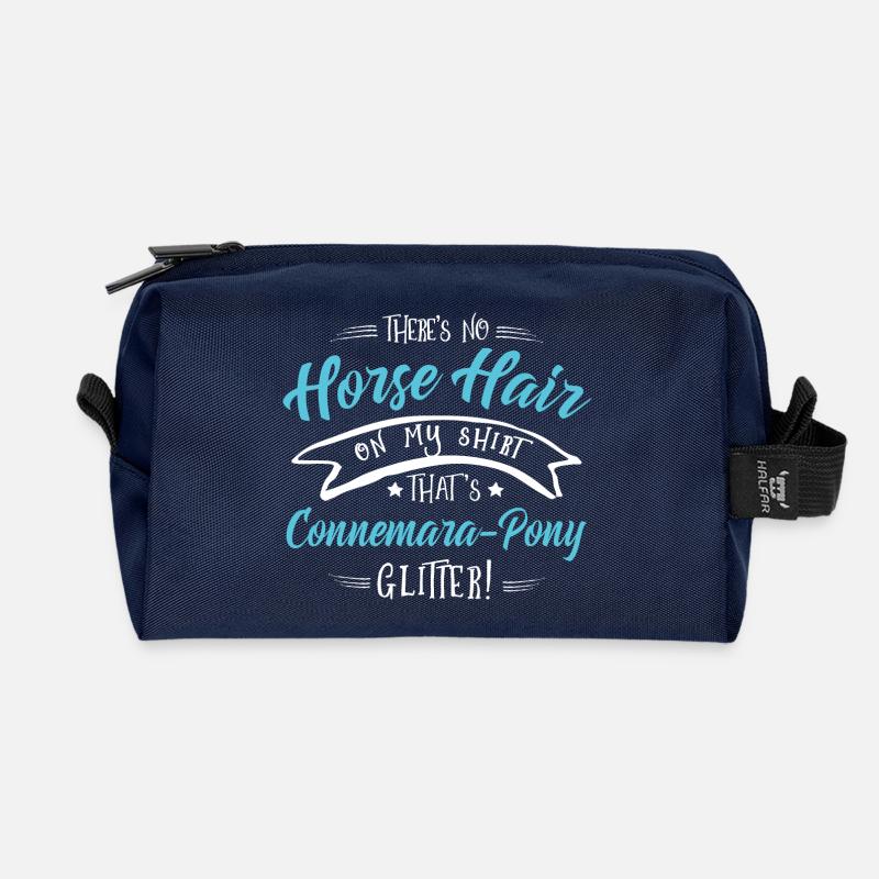Glitter Connemara-Pony - Recycelte Kulturtasche - Navy