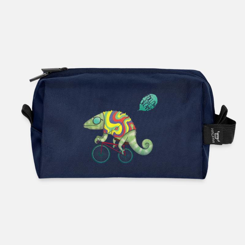 schnelle Eidechse - Recycelte Kulturtasche - Navy