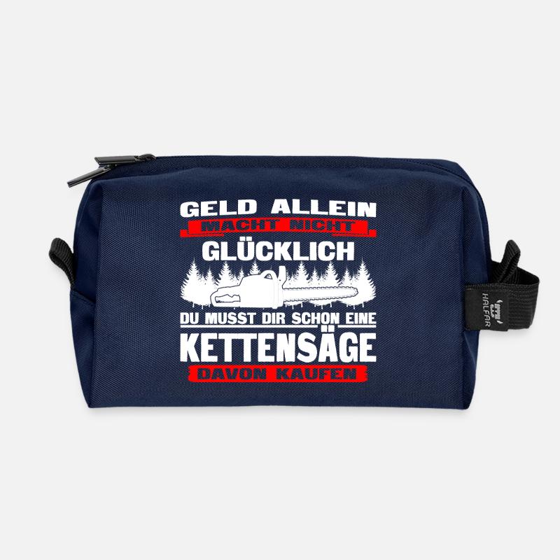 Holz machen - Kettensäge macht glücklich - Recycelte Kulturtasche - Navy