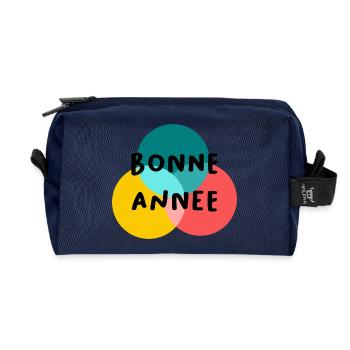 BONNE ANNEE. SAINT SYLVESTRE. NOUVELLE ANNÉE - Trousse de toilette en tissu recyclé - marine - Devant