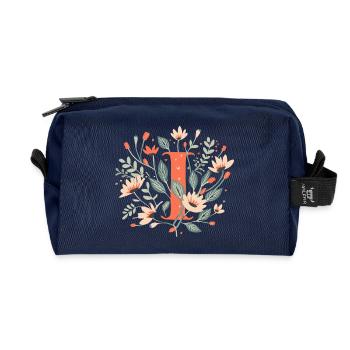 I typography floral - Recycelte Kulturtasche - Navy - Vorne