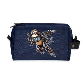 Sloth Cyborg Robot Fighter - Anime Design - Trousse de toilette en tissu recyclé - marine - Devant