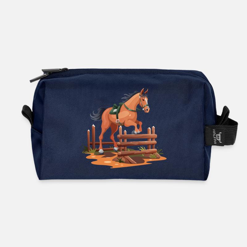Reiten, Reiten, Reitzentrum - Recycelte Kulturtasche - Navy