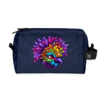 Flamingo Mardi Gras Maske - Recycelte Kulturtasche - Navy - Vorne