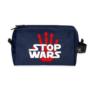Stoppt Kriege - Recycelte Kulturtasche - Navy - Vorne
