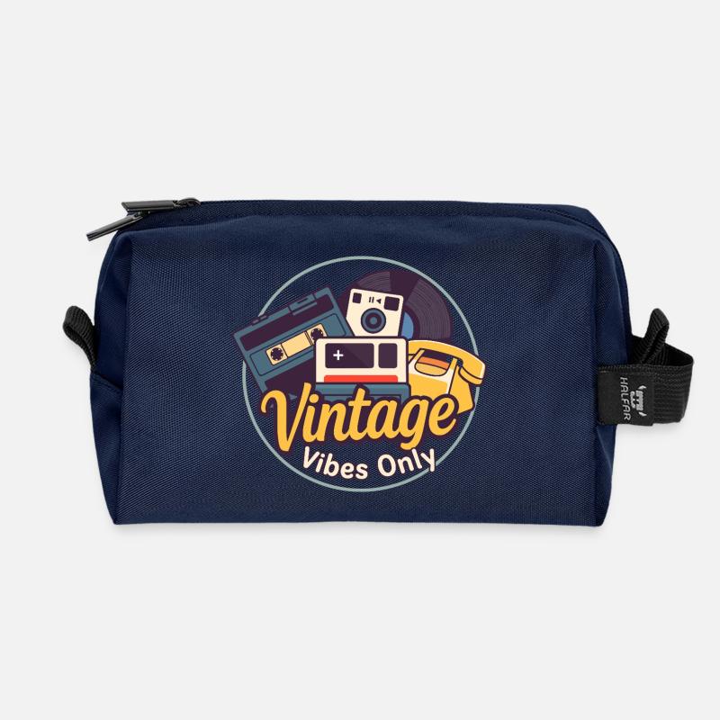 Vintage-Stimmung - Recycelte Kulturtasche - Navy