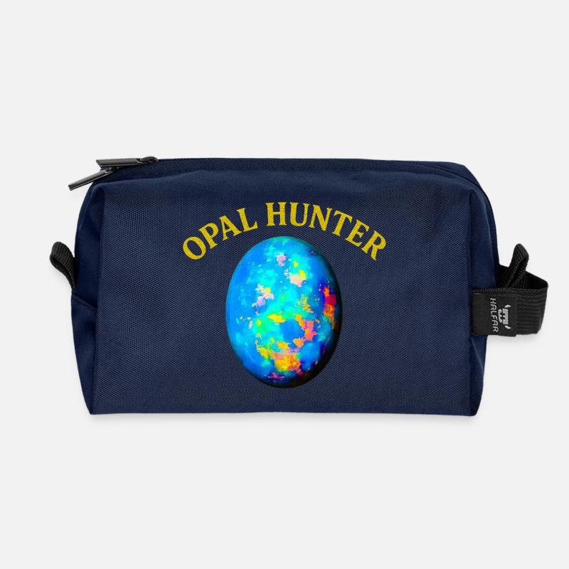 Opal Hunter: Bunter Eierdruck - Recycelte Kulturtasche - Navy