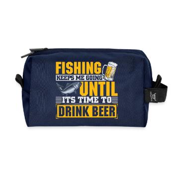 Pêcheur pêcheur Pêcheur sportif Bière pêcheur - Trousse de toilette en tissu recyclé - marine - Devant