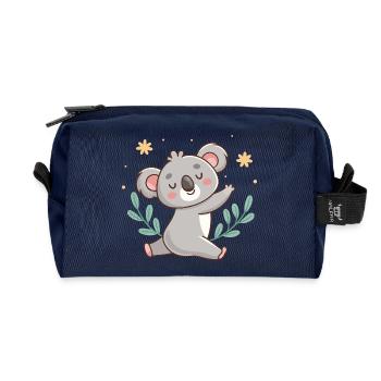 Pastell-Entspannter Koala mit Laub - Recycelte Kulturtasche - Navy - Vorne