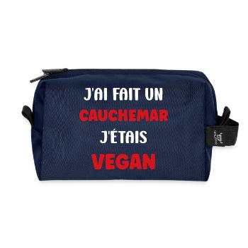 Vegan - Trousse de toilette en tissu recyclé - marine - Devant
