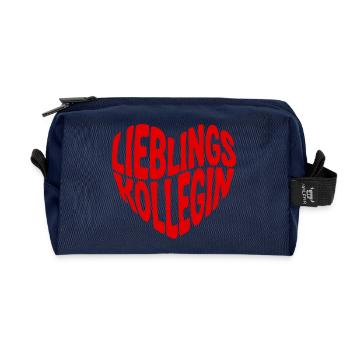 Favorite Colleague Gift Mug with Heart - Recycled Toiletry Zip Bag - navy - Front
