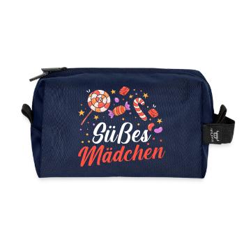 Sweets Sweet Tooth Cute Girl - Recycled Toiletry Zip Bag - navy - Front