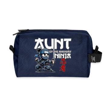 Tante de l’anniversaire Anniversaire Ninja Drôle - Trousse de toilette en tissu recyclé - marine - Devant