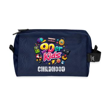 kids of the 90`s childhood - Recycelte Kulturtasche - Navy - Vorne