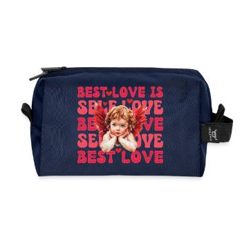 Valentines Day Cupid Self Love - Recycled Toiletry Zip Bag - navy - Front