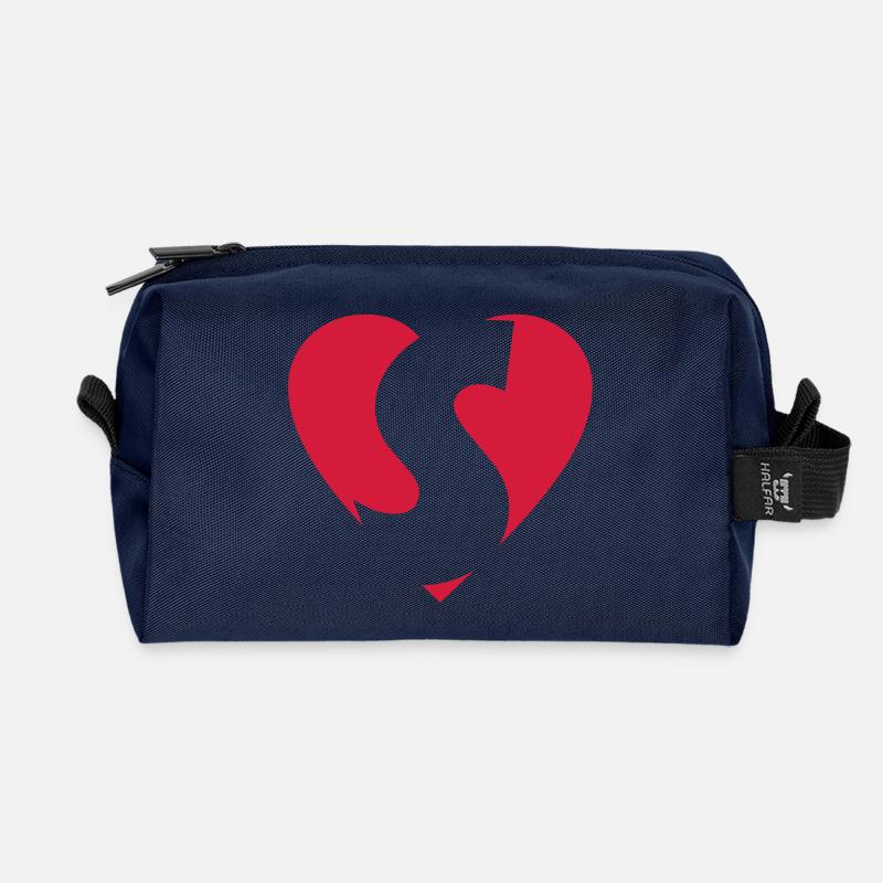Herz S - I love S - Buchstabe S - Recycelte Kulturtasche - Navy