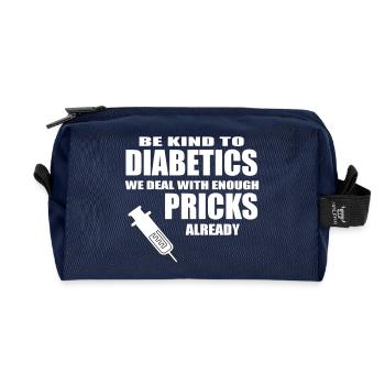 diabetics - Recycled Toiletry Zip Bag - navy - Front