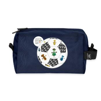 Le football relie les mondes - Les gardiens d'Orbis - Trousse de toilette en tissu recyclé - marine - Devant