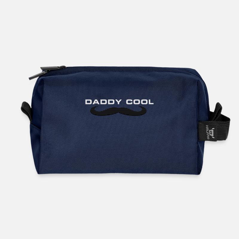 Daddy Cool Vater Schnurrbart - Recycelte Kulturtasche - Navy