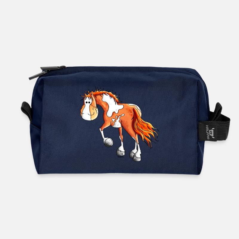 Knuffiger Pinto - Westernpferd - Recycelte Kulturtasche - Navy