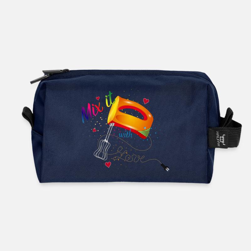 farbenfrohes Handrührgerät mit coolem Spruch - Recycelte Kulturtasche - Navy