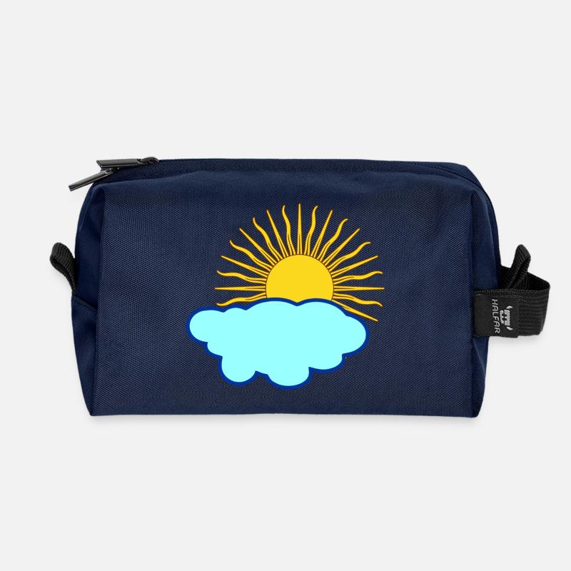 Sonne hinter Wolke - Recycelte Kulturtasche - Navy