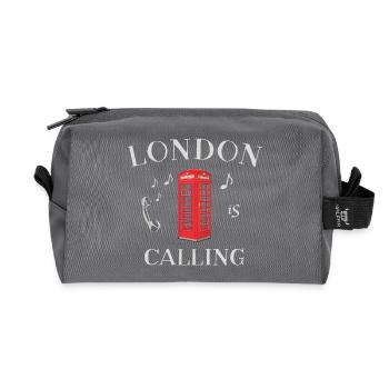 London is calling, England, red phone booth - Recycled Toiletry Zip Bag - anthracite - Front