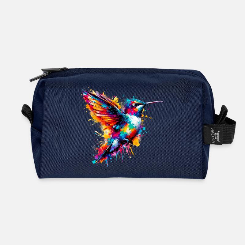 Kolibri - Recycelte Kulturtasche - Navy