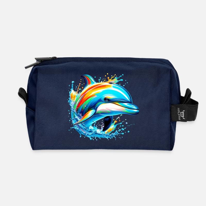 Delfin - Recycelte Kulturtasche - Navy
